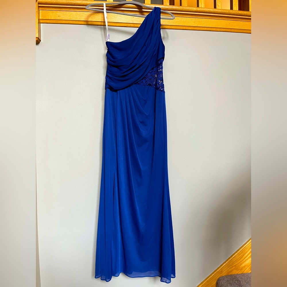 Celebrate DB Studio One-Shoulder Bridesmaid Dress with Lace Inset